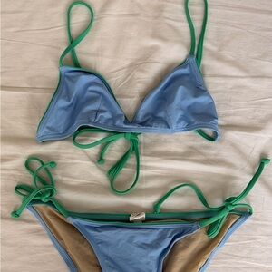 J. Crew Green and Blue Bikini